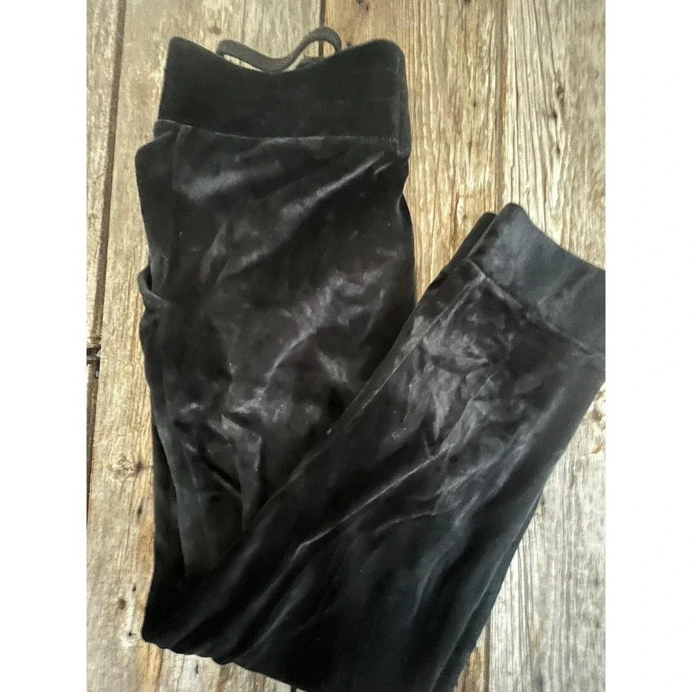 True Religion Mens Velour Jogger Sweatpants Black Gold Horseshoe Logo 101383 S